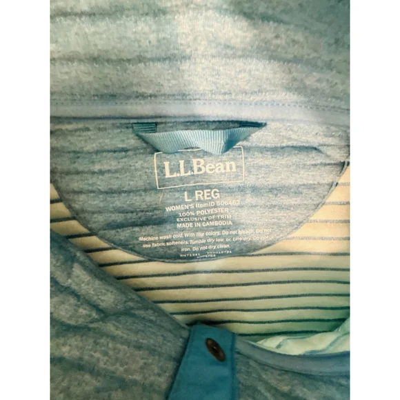 LL Bean Womens Large Pullover Lot 2 Quarter Zip Fleece Outdoor Pink Blue - Picture 12 of 15